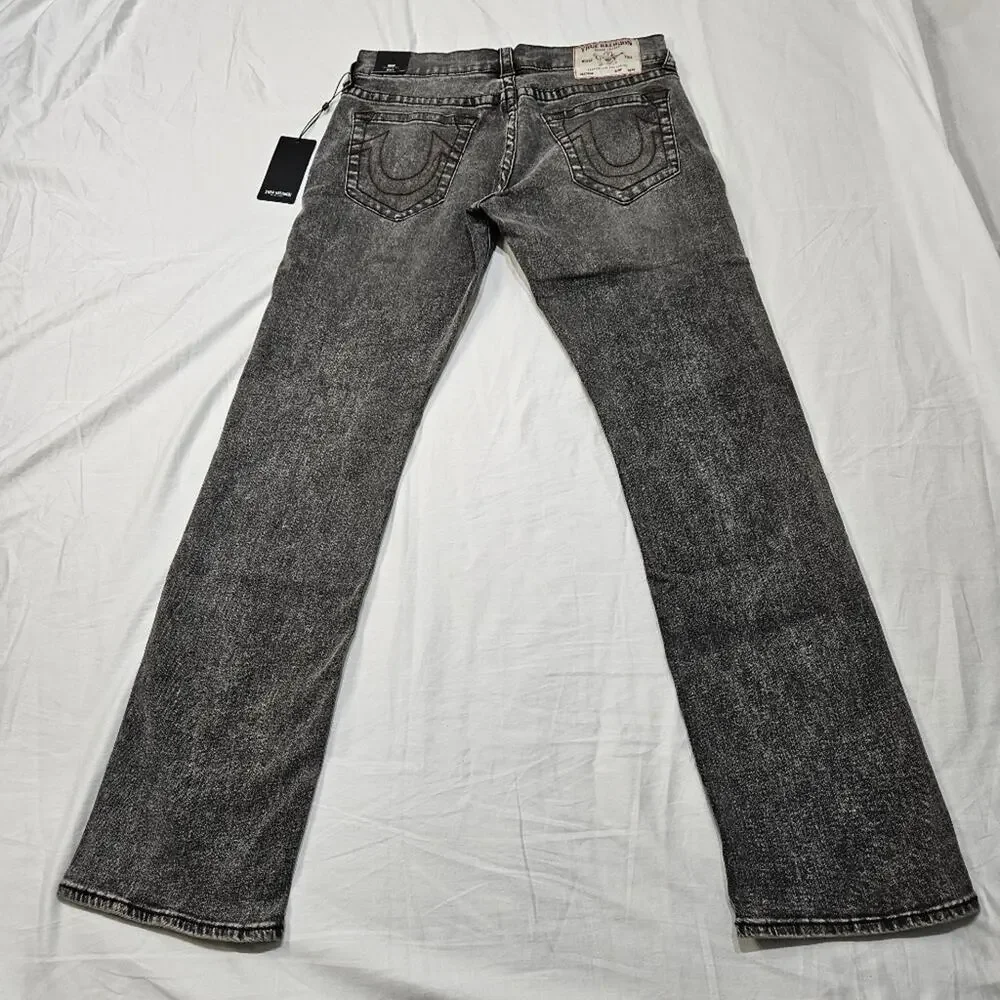 True Religion Jeans Bounty Grey Wash Ricky Relaxed Straight Size 31